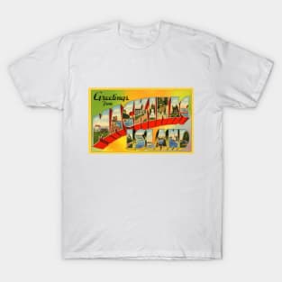 Greetings from Mackinac Island - Vintage Large Letter Postcard T-Shirt